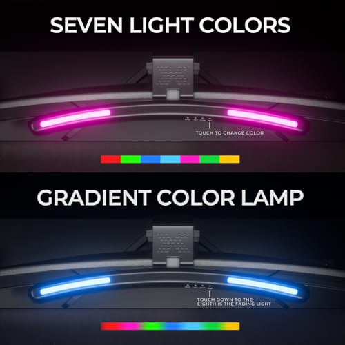 Geisofu Monitor Light Bar Curved, RGB Backlight, Computer Screen Lamp for Eye Care, Dual Light Mode with Touch Control Timed, Gaming Accessory, Radius of Curvature 1500 mm - Image 3