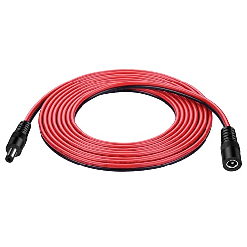 iGreely 10ft 14AWG 12V DC Extension Cable DC 2.1mm x 5.5mm 5521 Power Supply Adapter Flat Extender Cord,Female to Male Wire for CCTV Security Camera,IP Network Camera,DVRs and More Devices - Image 1