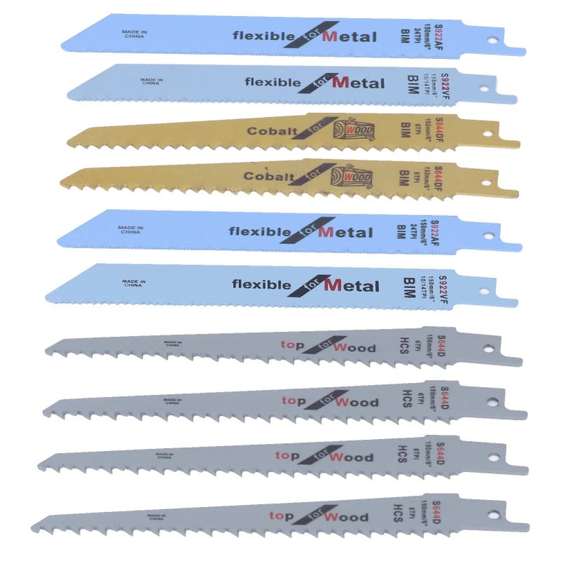Bimetal Reciprocating Saw Blade Set 10 Pcs For Wood Metal Cutting - Image 4