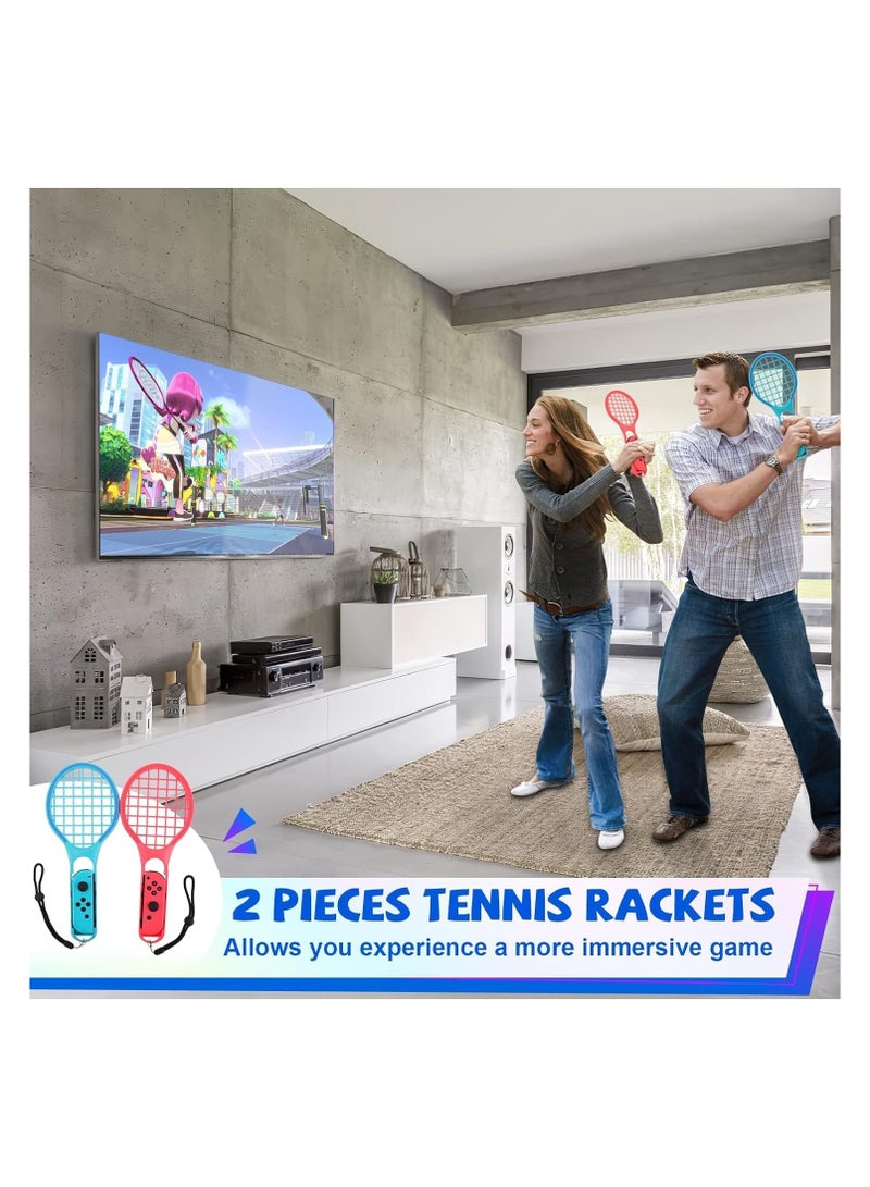 دوبي حزمة ملحقات ألعاب رياضية 18 في 1 لجهاز نينتندو سويتش، مجموعة ملحقات عائلية مزودة بمقابض عصا تحكم لمضارب التنس، عجلة سباق، ضمادة، نادي جولف، عجلات، عصا دريمة، وصنارة صيد - Image 5