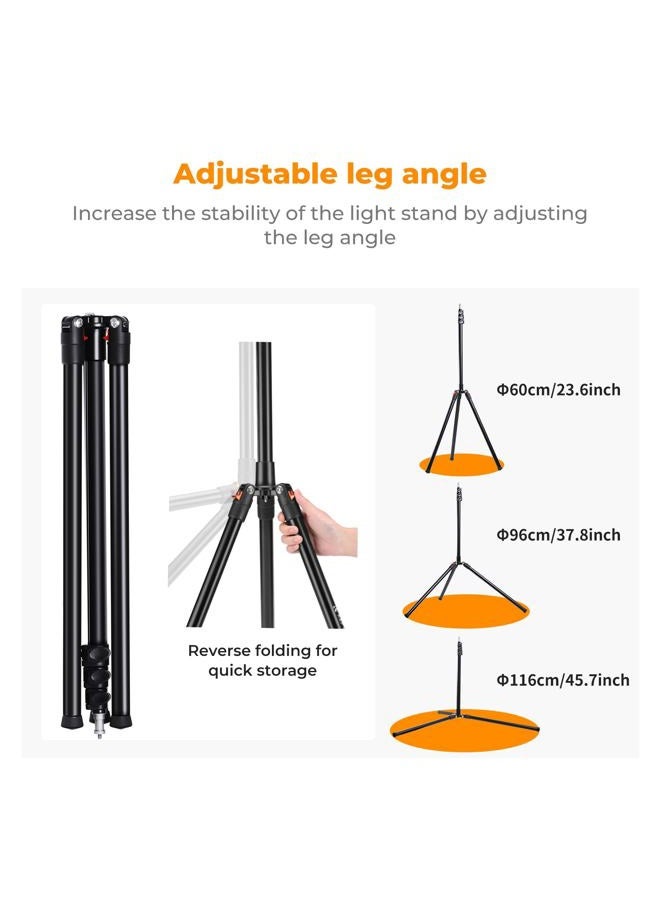 K&F Concept 86.6 inch/2.2m Light Stand with Storage Bag, Aluminium Photography Tripod for Reflectors, Softboxes, Flash, Strobe Lights, Umbrellas, Compact Lightweight Light Tripod - Image 3