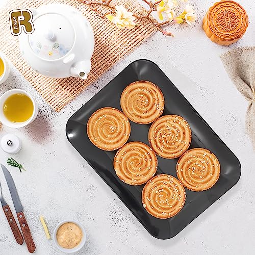 R-kay 3 Pack Black Plastic Serving Tray for Party - Black Serving Tray 8 by 11 Inch - Dessert Trays for Food - Party Serving Trays for Entertaining - Image 2