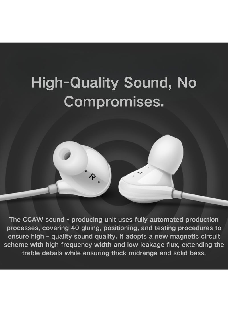 vivo XE710 Wired Earphones with Master-Level Hi-Fi Sound | In-Line Remote Control | Crystal Pebble Design | Ergonomic Fit - Image 4