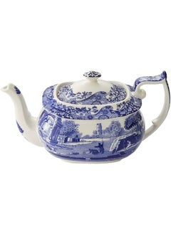 Portmeirion Spode Blue Italian Collection Teapot | Tea Infuser | Made of Earthenware | 40-Ounces/2.5 Pints | Dishwasher and Microwave Safe | Made in England (Blue/White)  - Image 1