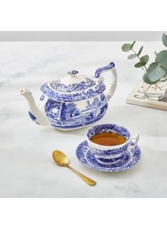 Portmeirion Spode Blue Italian Collection Teapot | Tea Infuser | Made of Earthenware | 40-Ounces/2.5 Pints | Dishwasher and Microwave Safe | Made in England (Blue/White)  - Image 5