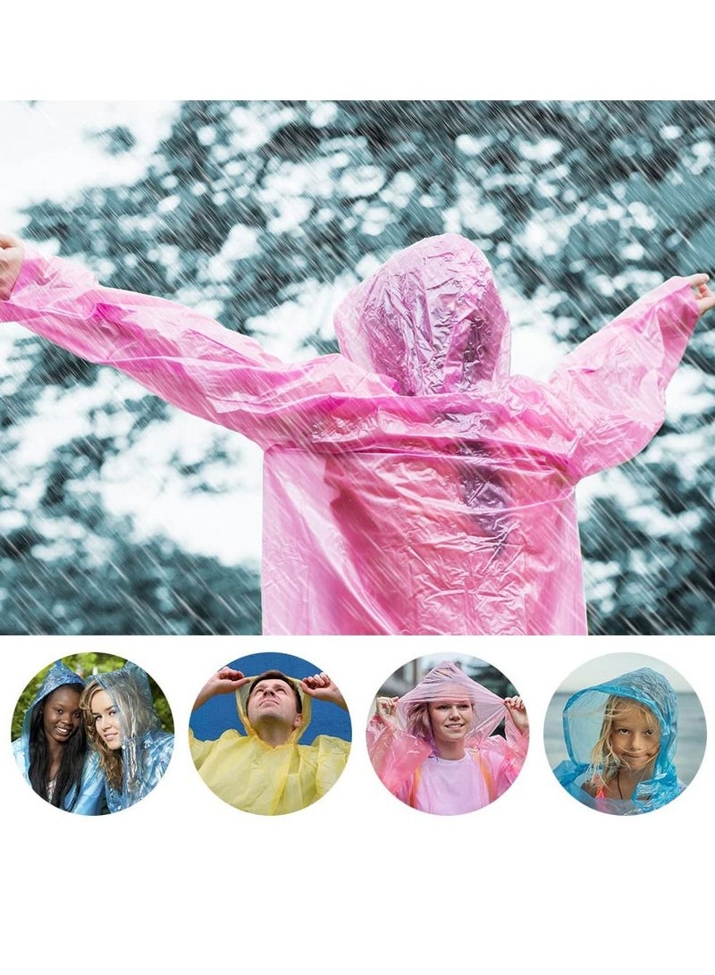 SYOSI Disposable Emergency Rain Ponchos, Waterproof Raincoats Packaged in Keychain Balls with Hooks, Colorful Portable Adult Rainwear for Camping, Cycling Outdoor Activities 6 Pieces - Image 3
