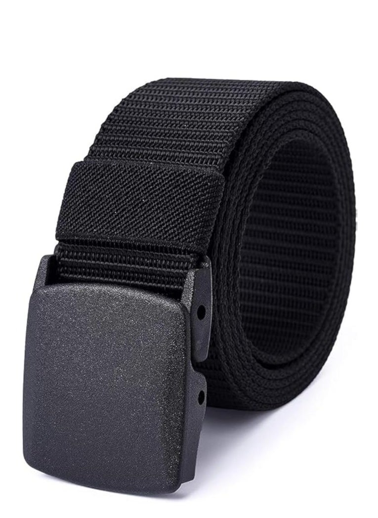 Tango Men's Nylon Tactical Belt - Webbing Canvas, Military Belt With Plastic Buckle - Adjustable Strap To Make Comfortable Fit. (Black Black)  - Image 1