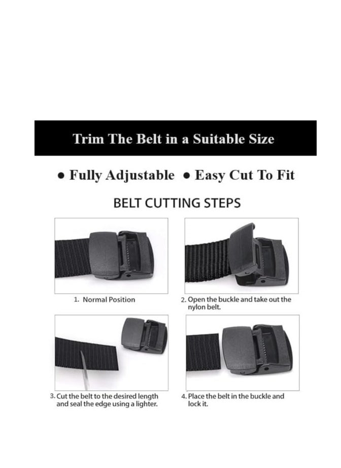 Tango Men's Nylon Tactical Belt - Webbing Canvas, Military Belt With Plastic Buckle - Adjustable Strap To Make Comfortable Fit. (Black Black)  - Image 5