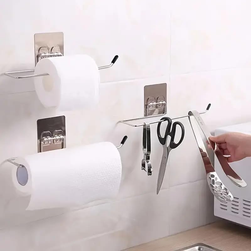 Style Keepers Style Keepers 3Pcs Paper Towel Holder with Magic Adhesive Pad, Kitchen Paper Roll Holder Wall Mount, Stainless Steel Self Adhesive Wall Mount Towel Bar for Kitchen Bathroom Toilet - No Drilling (3)  - Image 5