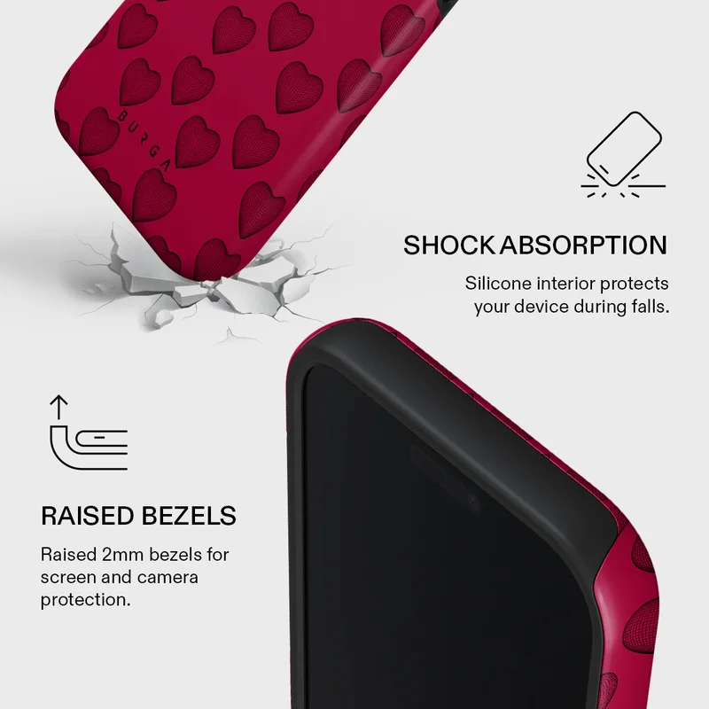 Burga red iPhone 17 Pro Single Not Sorry Premium Case Compatible with Hybrid Dual-Layer Hard Shell + Silicone Protection - Scratch-Resistant Shockproof Mobile Cover  | Best Price UAE