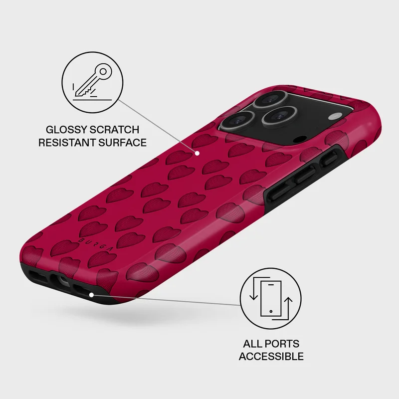 Burga red iPhone 17 Pro Single Not Sorry Premium Case Compatible with Hybrid Dual-Layer Hard Shell + Silicone Protection - Scratch-Resistant Shockproof Mobile Cover  | Best Price UAE