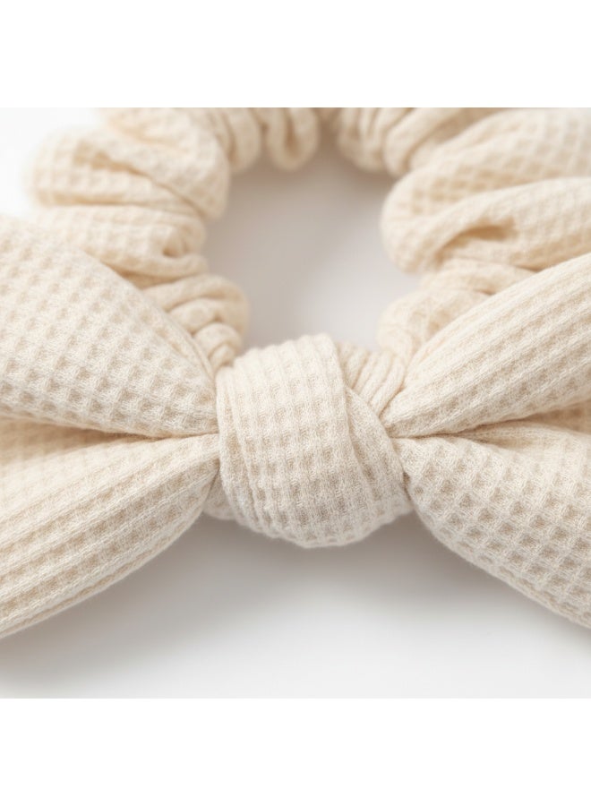 Cotton Bow Elastic Hair Tie – Elegant Hair Accessory for Girls & Women - Image 2