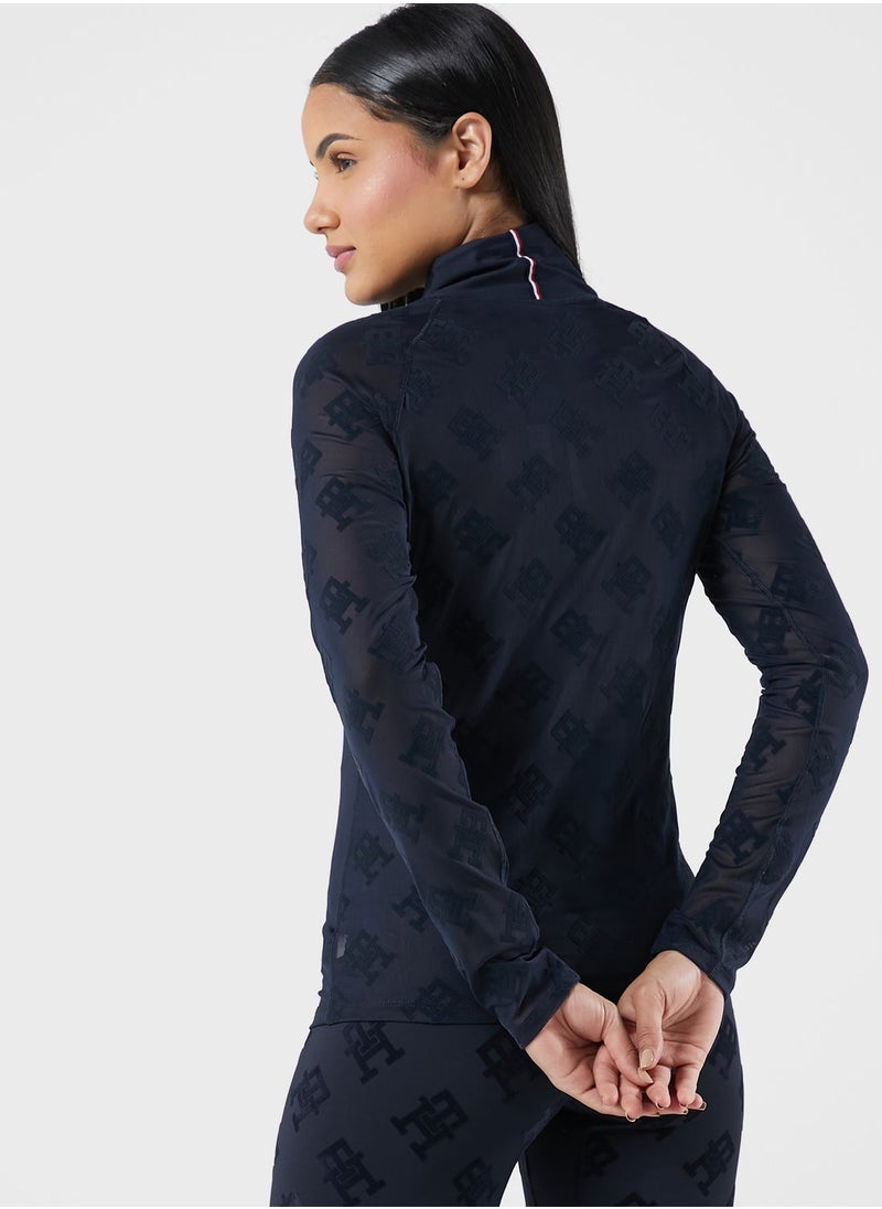Tommy Hilfiger Sport - Slim Monogram Flock Top - Image 1