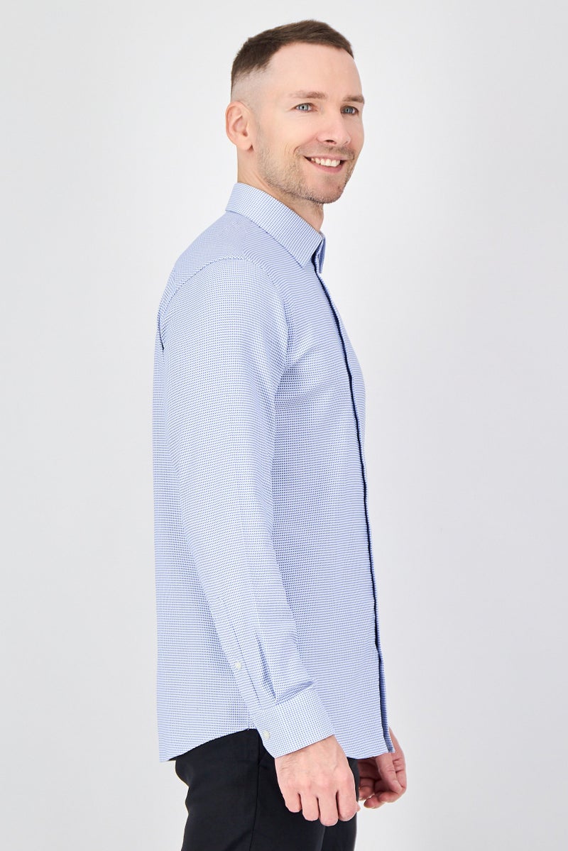 SELECTED Men Slim Fit Textured Long Sleeve Casual Shirt, Multicolor - Image 2