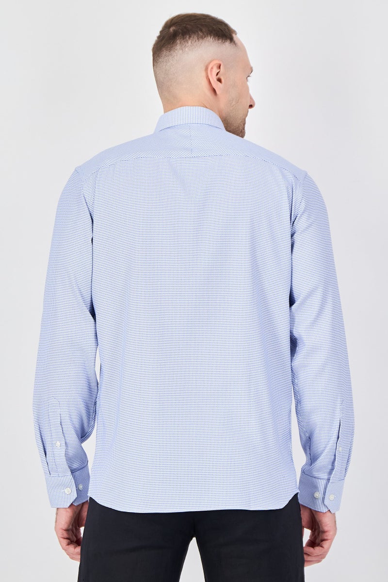 SELECTED Men Slim Fit Textured Long Sleeve Casual Shirt, Multicolor - Image 3