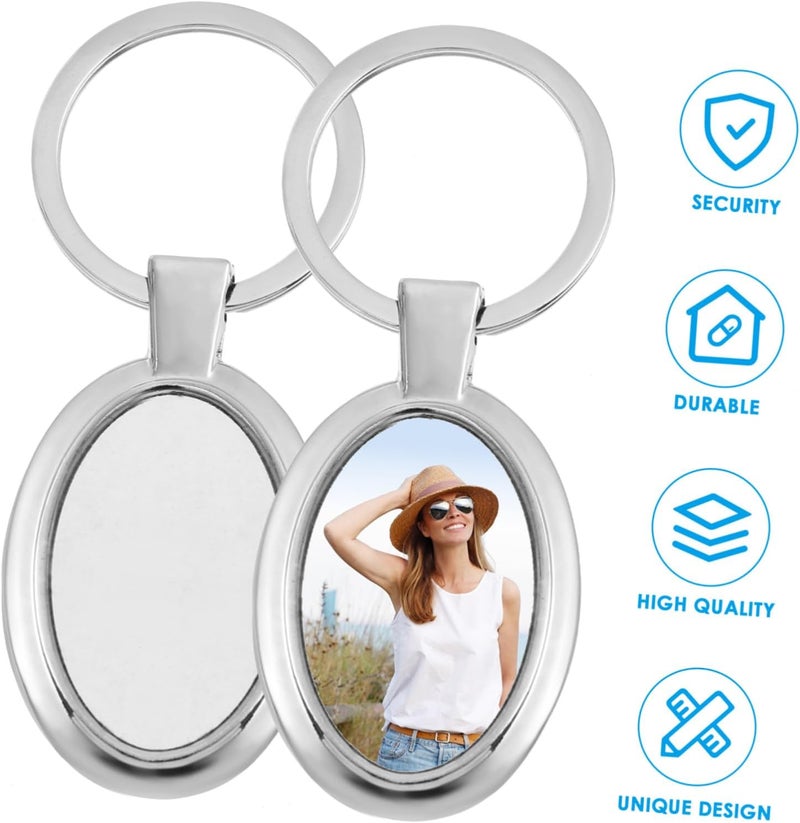 خيارات لكل سوق CALLARON 5 قطع سلسلة مفاتيح معدنية حامل صور سلسلة مفاتيح تسامي سلسلة مفاتيح فارغة حلقة مفاتيح زخرفية بنية بسيطة عملية - Image 4