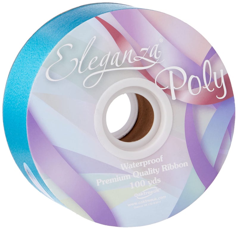 Eleganza Waterproof Poly Ribbon Turquoise 50 mm x 91 m