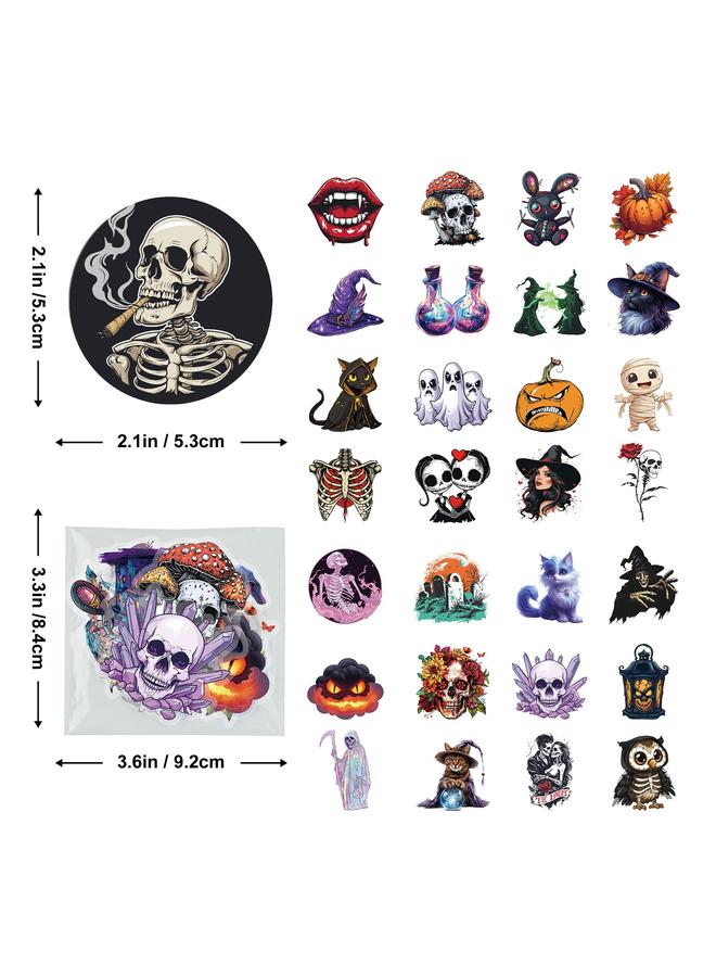 Bluejw New 50 Halloween Stickers PET Black Cat Witch Skull Stickers Horror Thriller Goth Style - Image 5