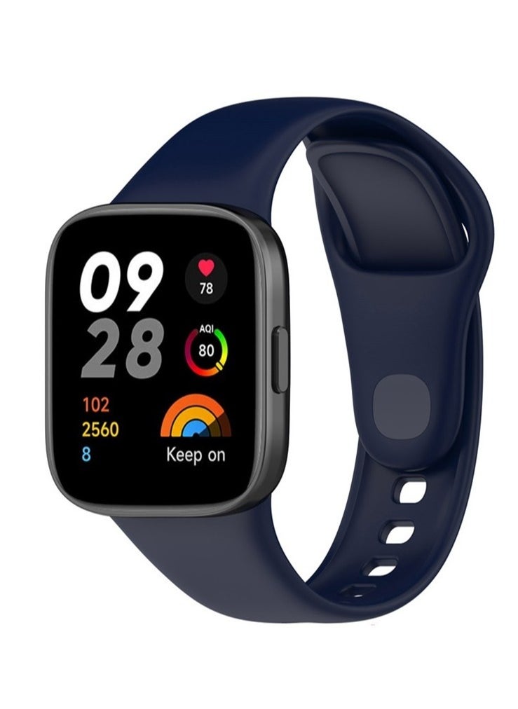 Generic - Redmi Watch 3 Active Strap High Quality Silicone Material Padded Press Strap Strong and Durable Blue - Image 1