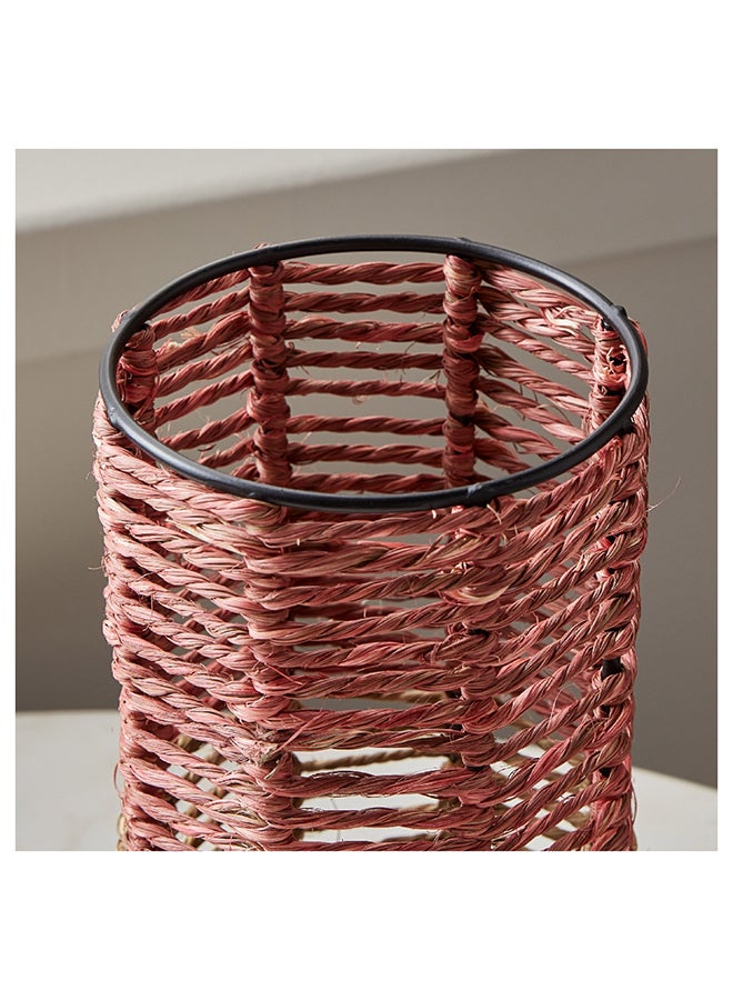 Home Box مزهرية أسطوانية معدنية رائعة بسلك 13 × 25 × 13 سم - Image 4