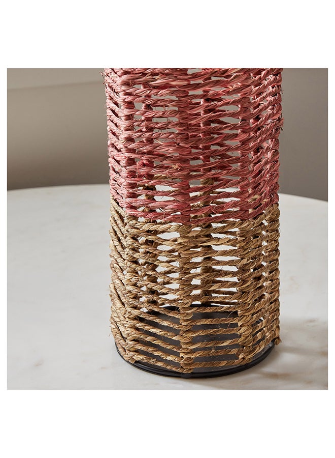 Home Box مزهرية أسطوانية معدنية رائعة بسلك 13 × 25 × 13 سم - Image 3