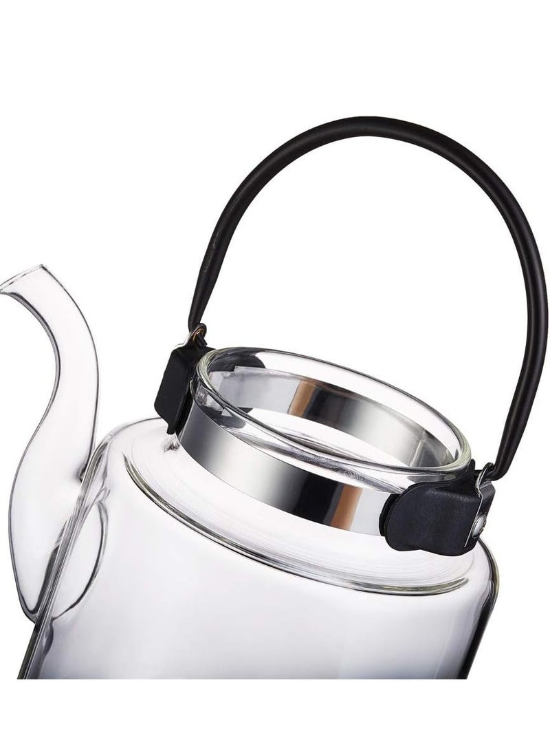 DLC Glass Teapot 50 Oz, Stovetop Safe Tea Kettle with Removable Infuser, Blooming & Loose Leaf Tea Maker 1500ML  - Image 5