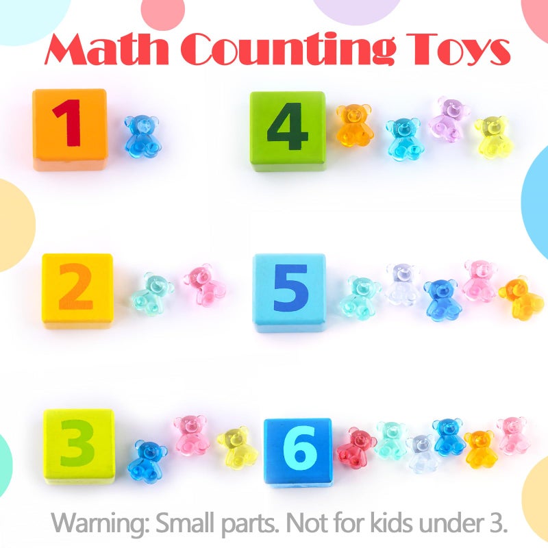 Niceup 360pcs Bear Mini Figurines to Hide, 0.6in Plastic Counting Sorting Bears Translucent Tiny Acrylic Resin Teddy Miniatures for Baby Shower Party Game Vase Fillers Classroom DIY Crafts - Image 4