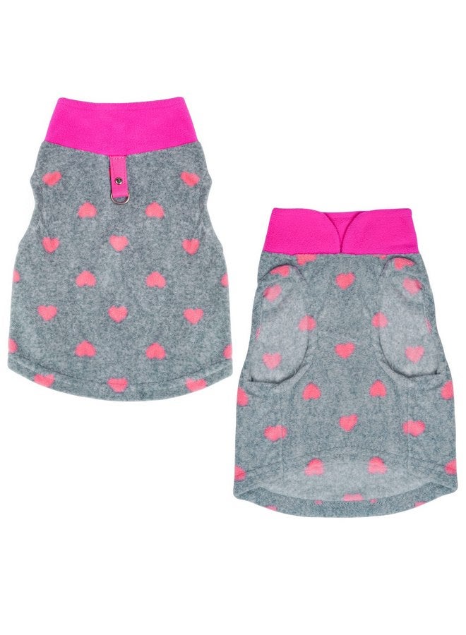 Rbenxia 1 Piece of Grey Dog Heart Sweater with Leash Ring Soft Fleece Vest Dog Pullover Warm Jacket Pet Dog Clothes Winter Dog Outfits for Small Puppy Cat Pets (XXX-Large) - Image 1