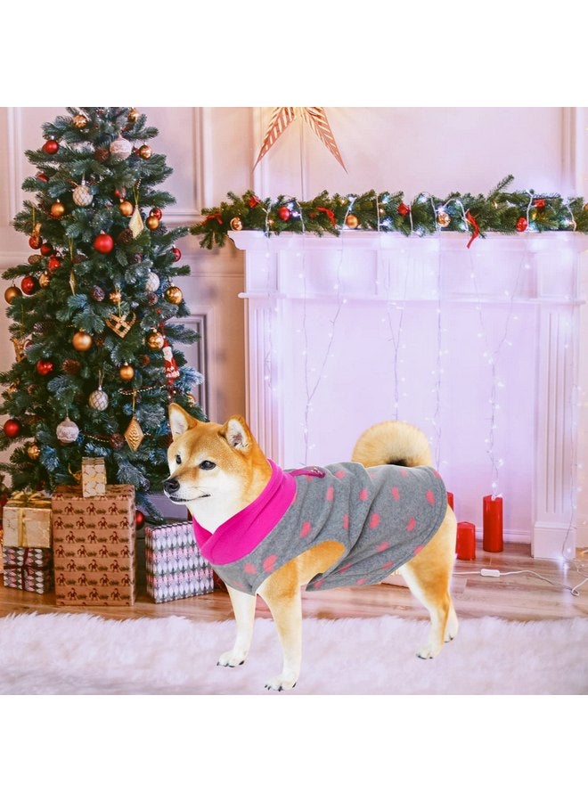 Rbenxia 1 Piece of Grey Dog Heart Sweater with Leash Ring Soft Fleece Vest Dog Pullover Warm Jacket Pet Dog Clothes Winter Dog Outfits for Small Puppy Cat Pets (XXX-Large) - Image 4