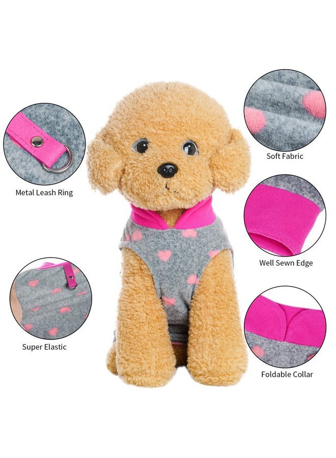 Rbenxia 1 Piece of Grey Dog Heart Sweater with Leash Ring Soft Fleece Vest Dog Pullover Warm Jacket Pet Dog Clothes Winter Dog Outfits for Small Puppy Cat Pets (XXX-Large) - Image 3