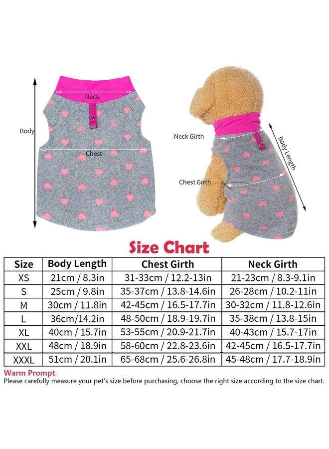 Rbenxia 1 Piece of Grey Dog Heart Sweater with Leash Ring Soft Fleece Vest Dog Pullover Warm Jacket Pet Dog Clothes Winter Dog Outfits for Small Puppy Cat Pets (XXX-Large) - Image 2
