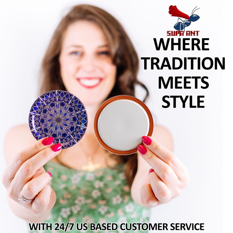 Supa Ant أغطية علب كانينغ سوبر أنتيك الأكثر سمكًا (50 قطعة) أغطية علب طعام من الدرجة الغذائية - غطاء مقاوم للانحناء ومقاوم للصدأ لمجموعة تعليب لجرار ميسون ذات الفم العريض (لوحة جدارية زرقاء) مستلزمات التعليب - Image 4