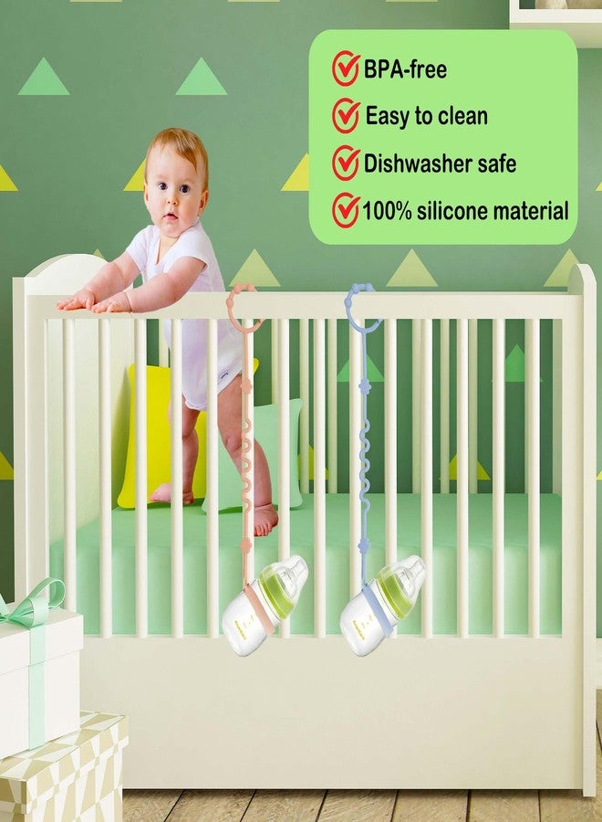 RTMOK (4Pcs) Sippy Cup Strap Keep Bottles and Sippy Cups Off The Floor, Sippy Cup Holder Strap Suitable for High Chairs, Strollers and Water Bottles- Dishwasher Safe - Image 5