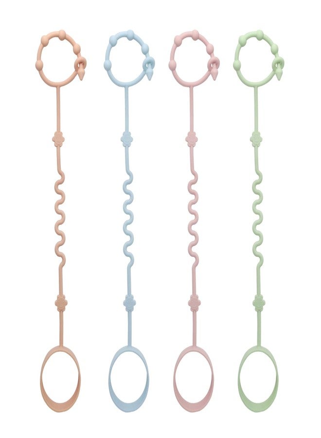 RTMOK (4Pcs) Sippy Cup Strap Keep Bottles and Sippy Cups Off The Floor, Sippy Cup Holder Strap Suitable for High Chairs, Strollers and Water Bottles- Dishwasher Safe - Image 1