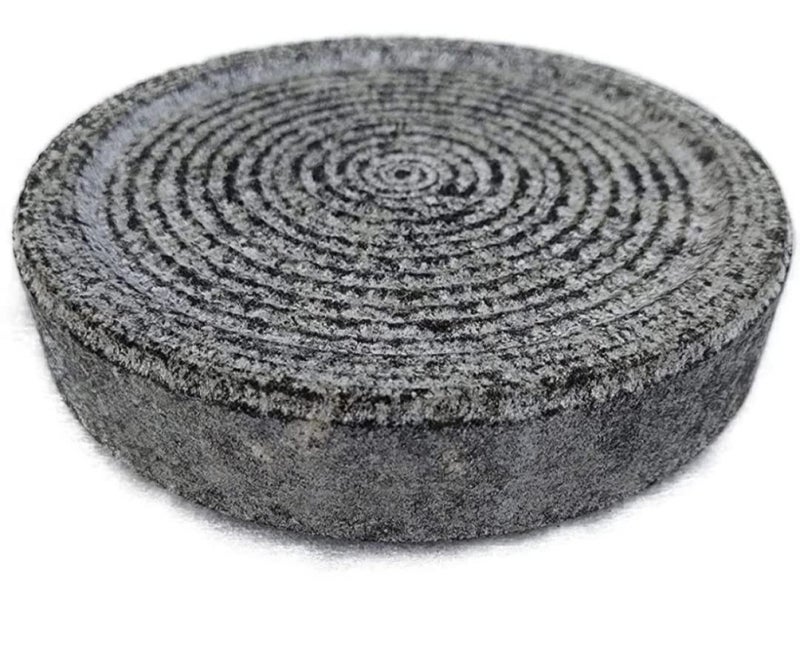 LGB Sandalwood Chandan Turmeric Haldi spices herbs hand grindingRubbingMortar StoneChalka Pat4 inches 10X10X2 CM  - Image 2