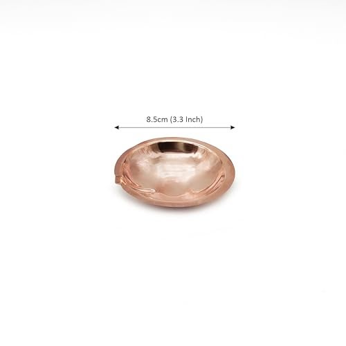 DOKCHAN Copper Akhand Diya (Size 1) -25 Gm Oil Lamp for Daily Puja & Other Religious Rituals, Home, Office & Temples Festive Gifts | Copper Diya for Home Decor (2cm H x 8.5cm L) - Image 5
