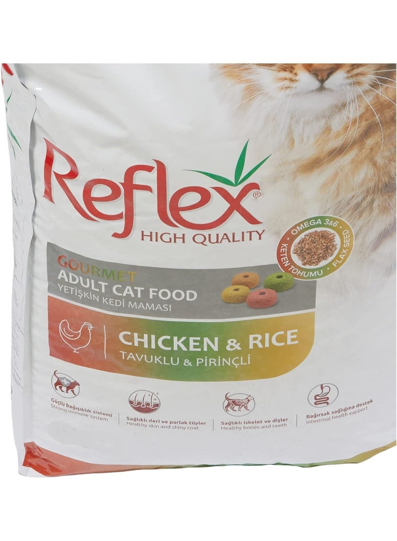 REFLEX Adult Cat Food Gourmet Chicken And Rice High Quality Omega 3&6 Boosters Healthy For Cats 2 Kg - Image 4