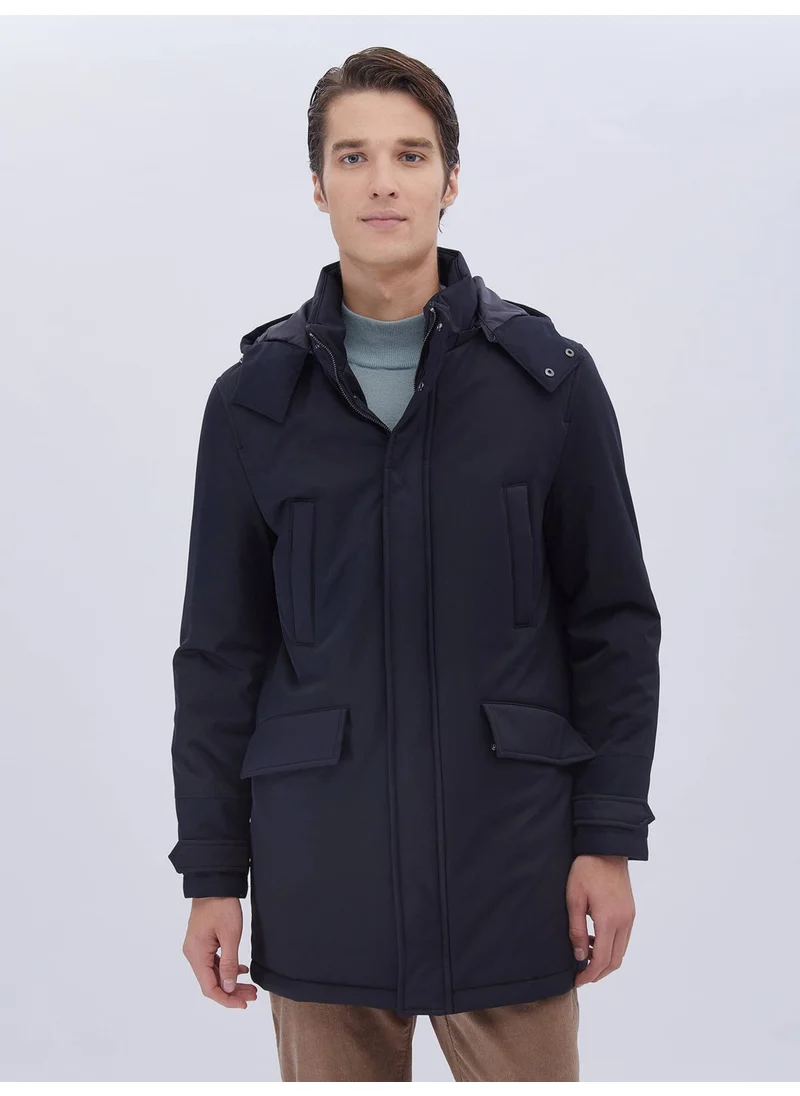 Kip Navy Blue Woven Coat