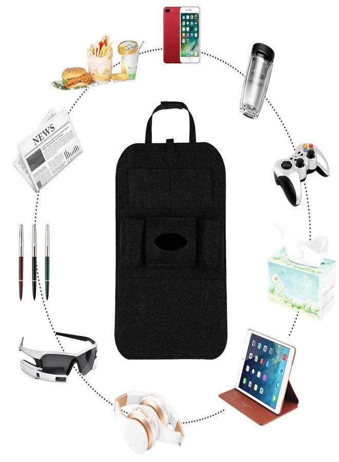 Oshotto Car Backseat Storage Organizer Phone Holder,Multi-Pocket for Bottles, Tissue Boxes,Kids Toy Storage and Great Travel Accessory Compatible with Maruti Suzuki Ciaz (Black) - Image 3