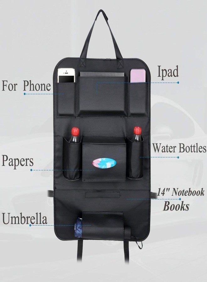 Oshotto Car Backseat Storage Organizer Phone Holder,Multi-Pocket for Bottles, Tissue Boxes,Kids Toy Storage and Great Travel Accessory Compatible with Maruti Suzuki Ciaz (Black) - Image 4