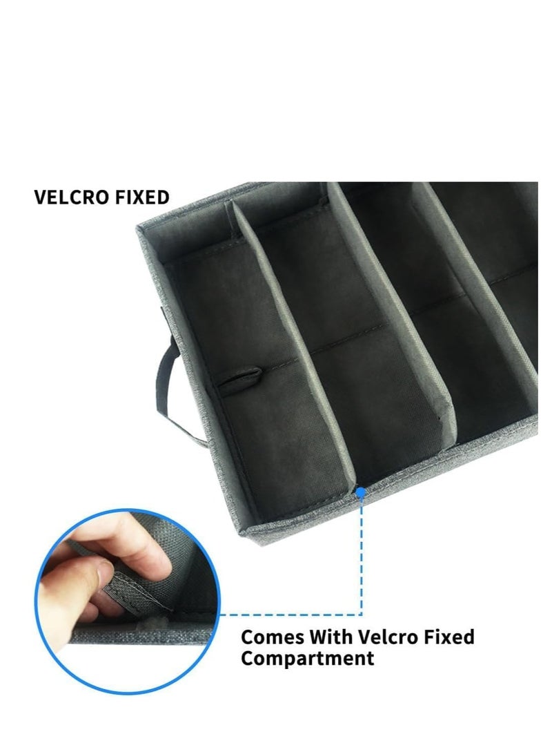 KASTWAVE Flatware Storage Box, Silverware Storage Case with PVC Lid and Handles, 5 Compartment Silverware Box for Cutlery, Silverware Holder with Adjustable Dividers for Home and Outdoor - Image 4