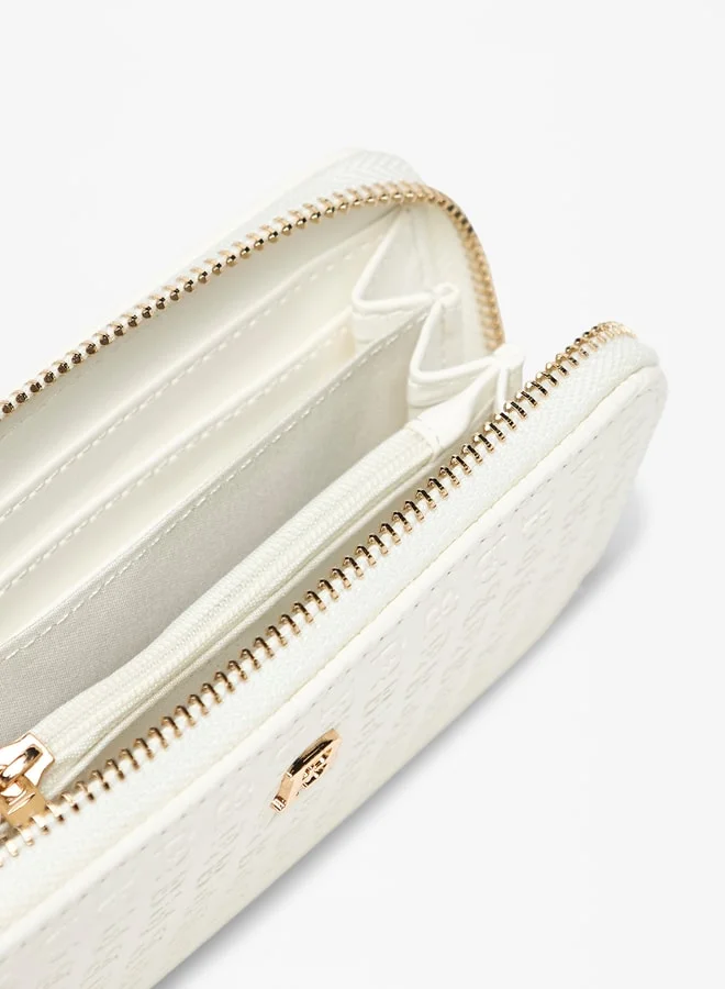 Flora Bella Monogram Textured Zip Around Wallet