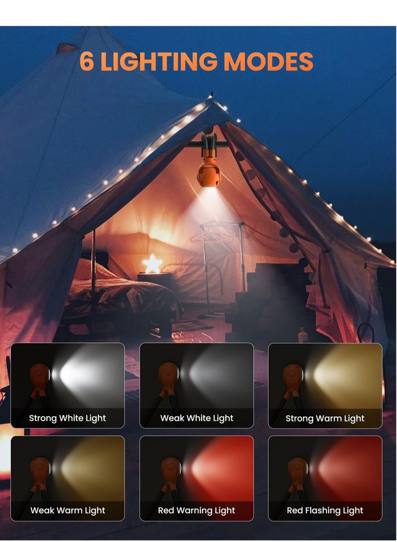 1000LM LED Camping Lantern, Portable Camping Lights, USB Rechargeable LED Lantern with 6 Light Modes, IPX4 Waterproof Tent Lights for Camping/Hiking/Fishing/Hurricane/Emergency - Image 4