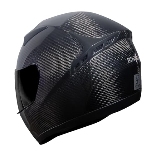 1Storm خوذة دراجة نارية كاملة الوجه من ألياف الكربون الأصلية سوداء، HG335-CaronFiber 3.2 رطل فقط - Image 5