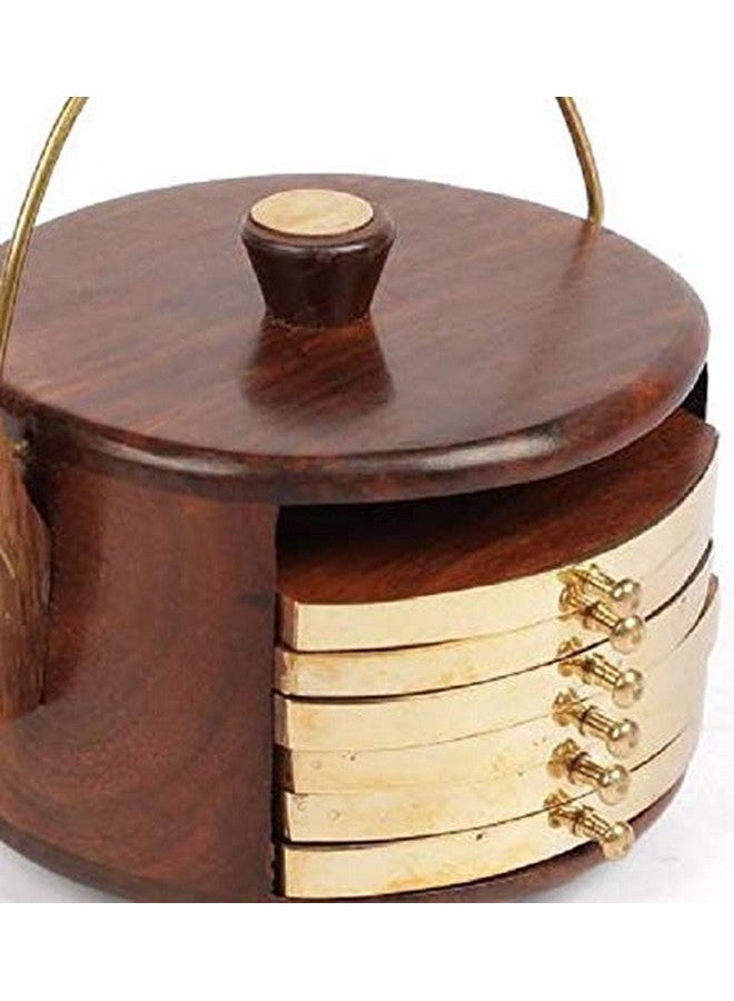 Craftland Rosewood Kettle Shape Coaster Set for Kitchen and Dining Table/Coffee Table.-Set of 6 - Image 3