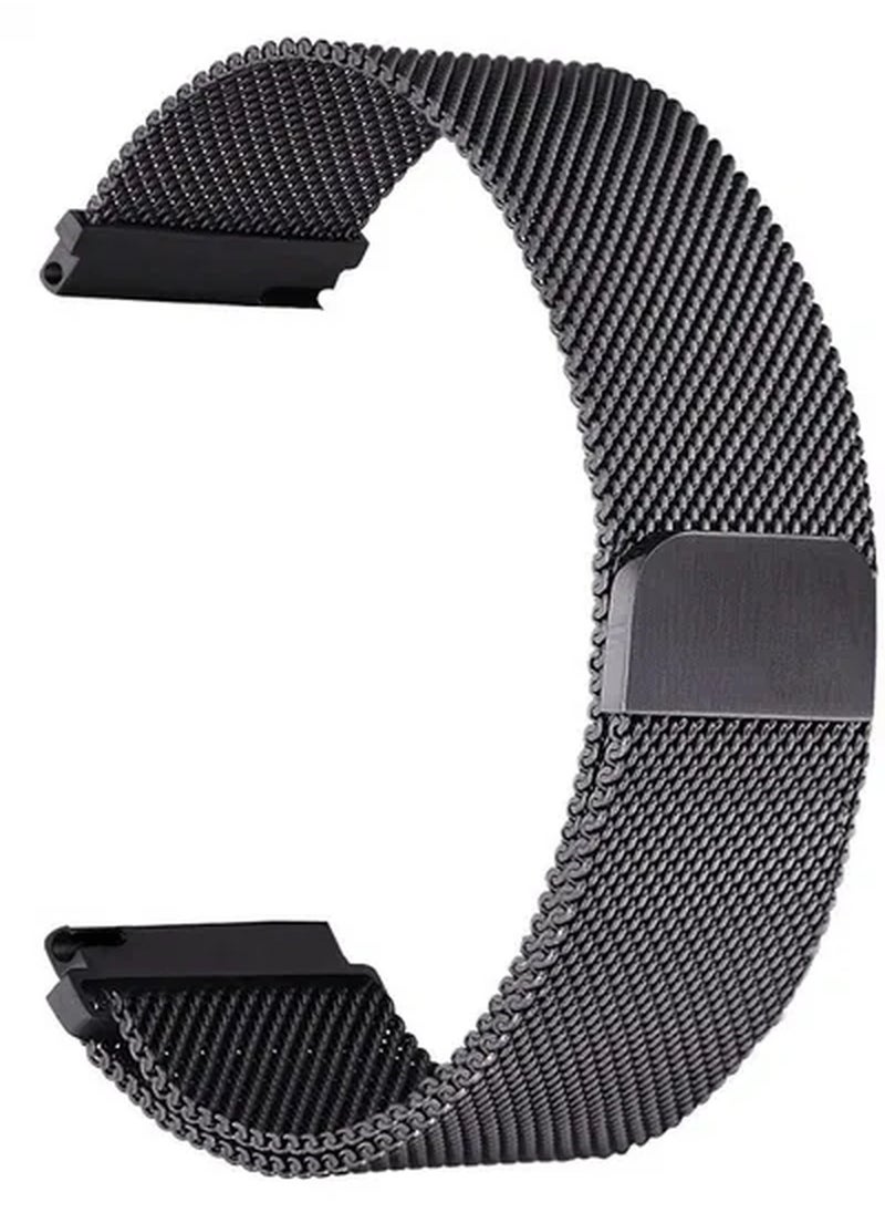 Rabos 20mm Stainless Steel Watch Strap With Buckle Clasp For Honor Magic Smartwatch 13cm Black  - Image 1