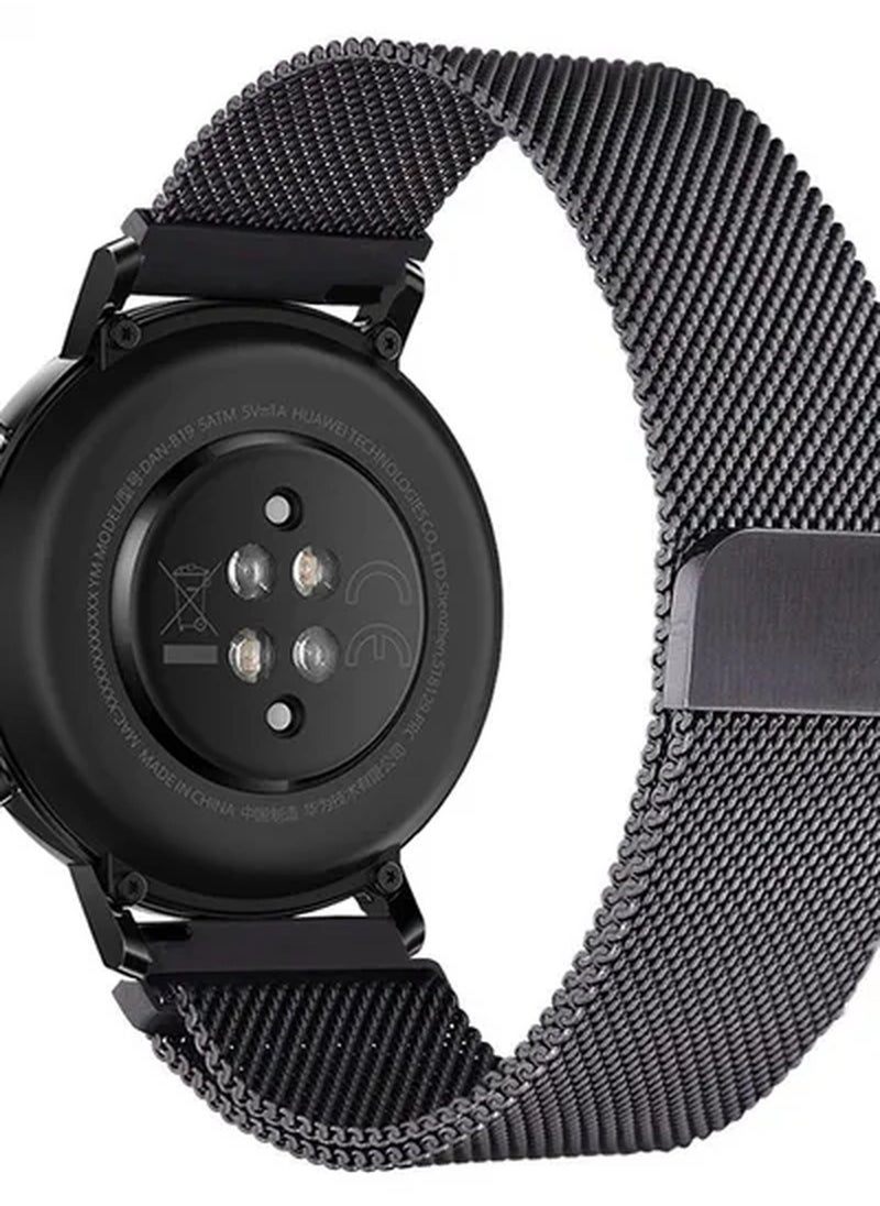 Rabos 20mm Stainless Steel Watch Strap With Buckle Clasp For Honor Magic Smartwatch 13cm Black  - Image 3