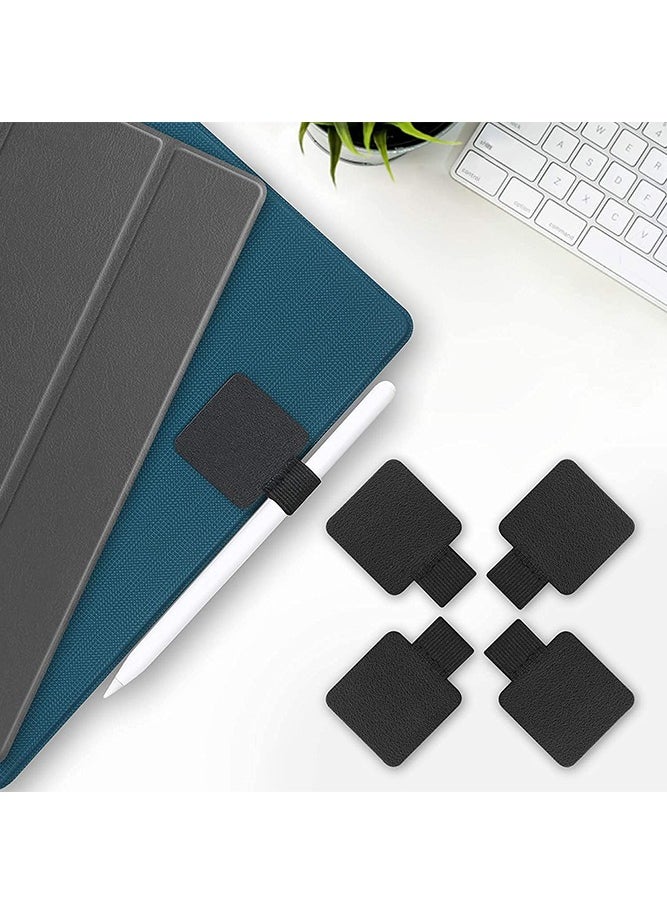 Generic - 5 Pack Pen Loop Holder Notebooks Journals Calendars Clipboards Planners Tablet Case, Self Adhesive Leather Pencil Holder with Elastic Loop for Pens, Apple Pencil, Stylus Pen, Black - Image 1
