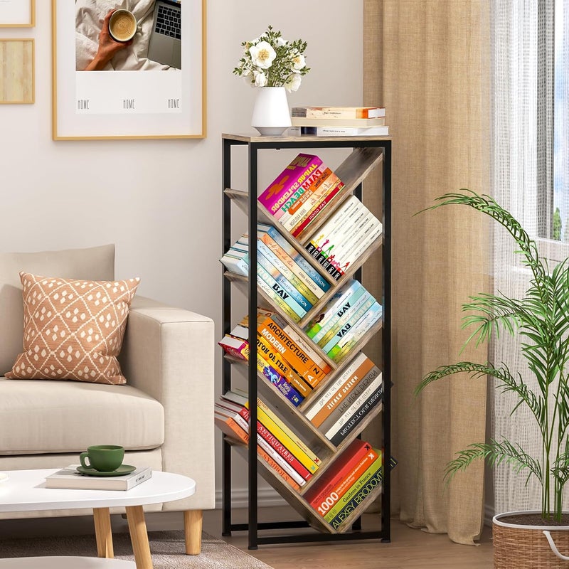 Cutogxon Tree Bookshelf - 9 Tier Floor Standing Tree Bookshelf for Hardcover Books, Small Bookshelf for Small Spaces Bookshelves Wooden Book Storage Organizer Shelves for Bedroom Living Room - Image 4