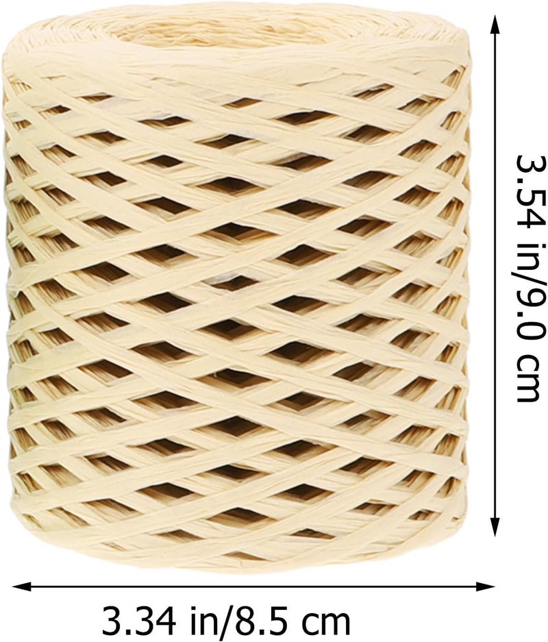 Healifty 4 Rolls Raffia Twine Ribbon Set Wrapping DIY Accessory (Light Cream, Grass, Natural, Peach) Decorative Craft Twine for Christmas Packing and Handmade Projects - Image 2